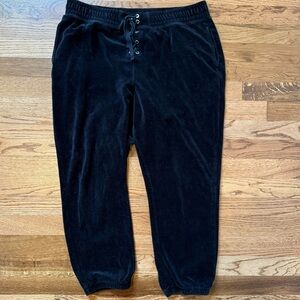 Juicy Couture Lace Up Velvet Black Joggers, Size Large, Y2K